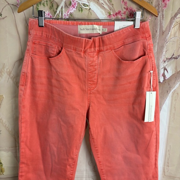 NEW Soft Surroundings Women's pull on Orange Jeans - Picture 3 of 11